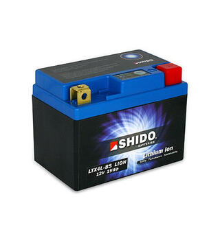 Shido LTX4L-BS Lithium - 12V ATV/MC/Snøscooter Batteri 12V, 1.6Ah, 95Wh, 113x70x85